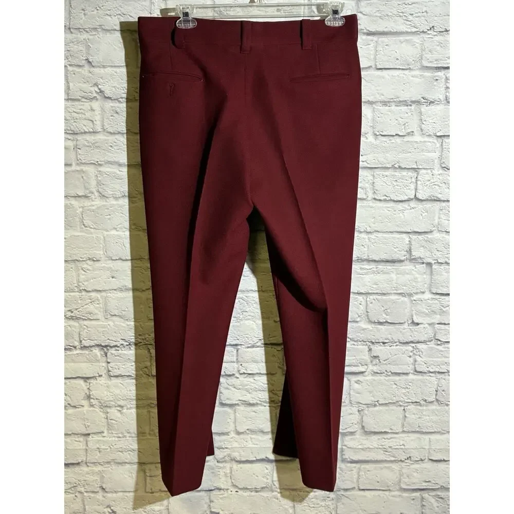 Vintage Richman Brothers Burgundy Slacks Disco Dura-Press 36x30 Men’s
